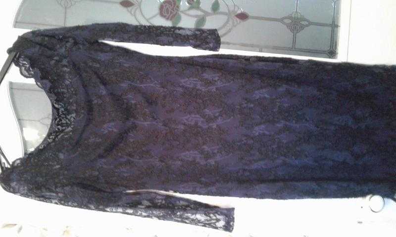 Navy lace dress lined size 12