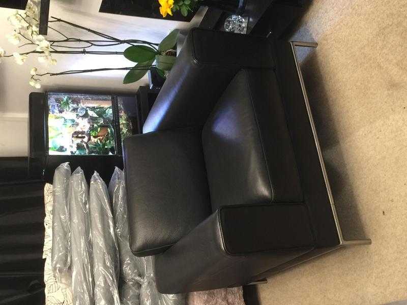 Nearly new black leather Armchair - Bargain