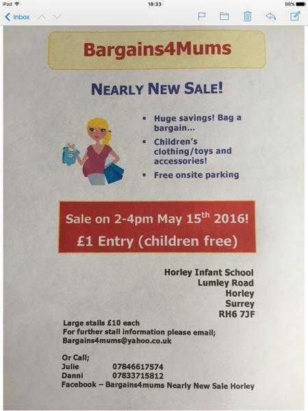 Nearly New Sale Horley