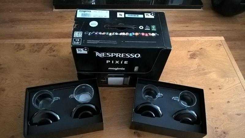 Nespresso Pixie Magmix Steel Dots Coffee Machine  cups (opt.)- Brand new amp Boxed