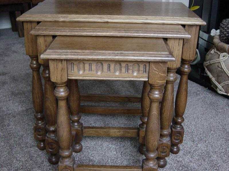 NEST OF TABLES IMACULATE CONDITION, ALL SOLID WOOD