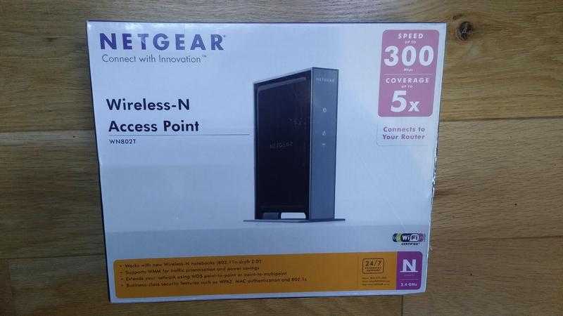 Netgear WN802T RangeMax Wireless access point 300Mbps Brand New in box with Cellophane