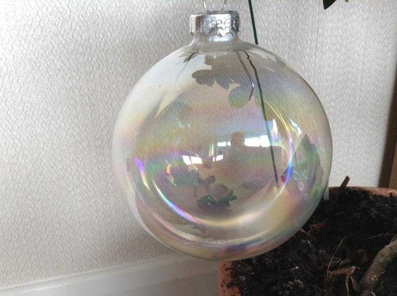 New Beautiful Large Irredescent Glass Bubble Baubles WeddingChristmas