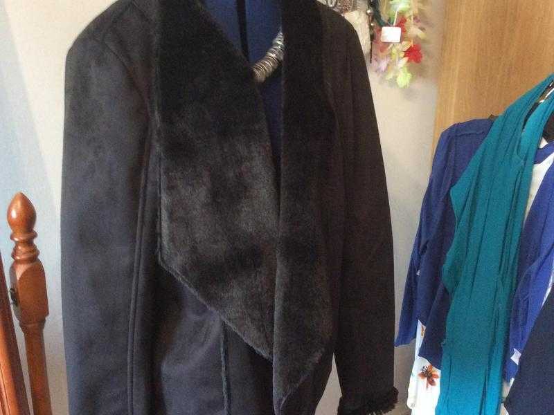 New black suede fur jacket, 10 Bargain