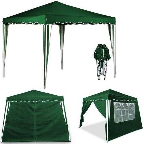 NEW  BOXED POP UP GAZEBO 3mtre x 3mtre SQ FOLDING GARDEN PARTY MARQUEE AWNING 4x SIDE WALLS PANELS