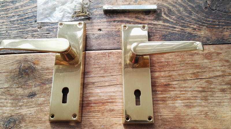 New Brass lever door handles