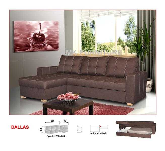 New Corner sofa bed DALLAS,Double bed,Amk Furniture,Fast delivery,Polskie Narozniki w UK