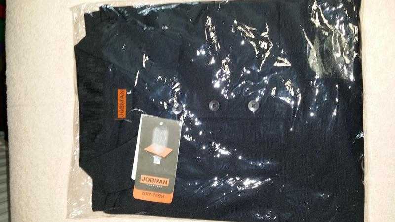 NEW - JOBMAN Workwear DRY-TECH Technology Polo Shirt - Black Size L