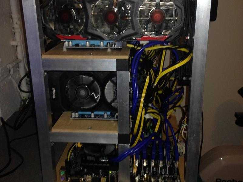 NEW Mining Rig 165mhs ethereum, easily upgrade to 12 GPU (280mhs), 5x 1050Ti, 3x RX570 Overclocked
