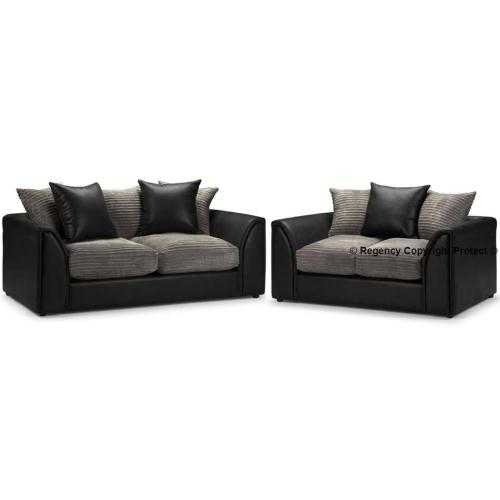 New Phoenix Sofa Suite 32 Seater Set In Black  Grey Or Brown  Beige( Free Delivery )