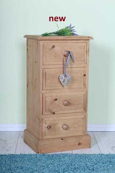 NEW - QUALITY PINE 4 DRAWER BEDSIDE TABLE NOT IMPORT OR FLAT PACKED-CAN COURIER