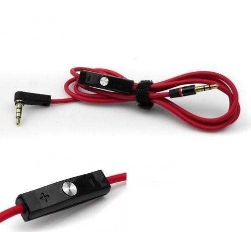 New Replacement RED Jack 3.5mm Audio Cable Remote-talk Control BEATS DREMonster