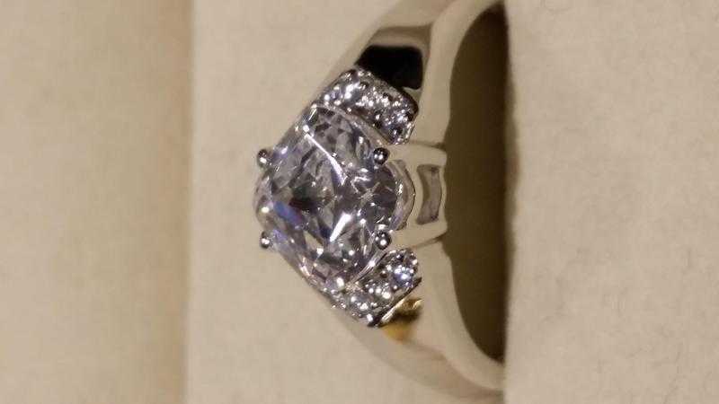 NEW - Sterling Silver Radiant Cut Cubic Zirconia