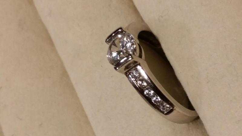 New - Sterling Silver Round Cubic Zirconia Ring