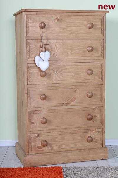 NEW-TOP QUALITY SOLID PINE 6 DRAWER CHEST, NOT FLAT PACKED OR IMPORT-CAN COURIER