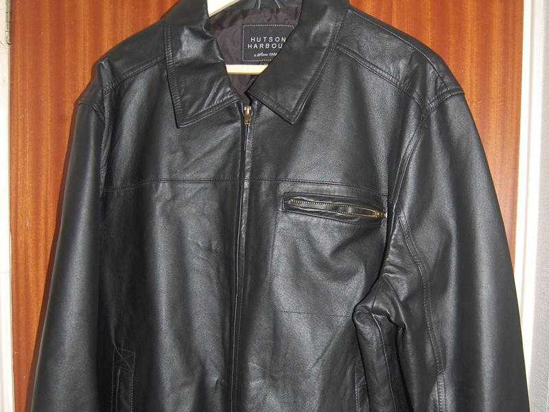 New, Unworn Men039s XL Black HUTSON HARBOUR Leather Jacket