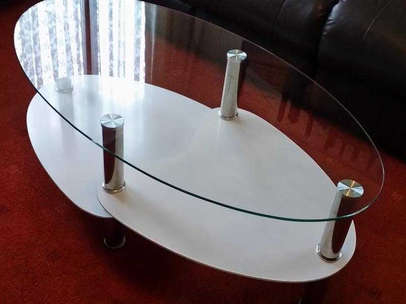 NEW WHITE 3 TIER COFFEE TABLE