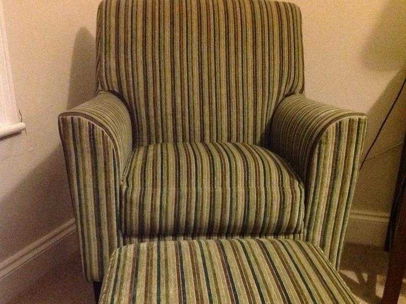 NEXT armchair and matching footstool