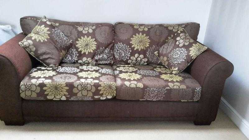 Next Brown Sofa including matching curtains