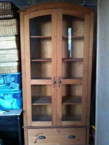 Next solid wood glass front Cabinet