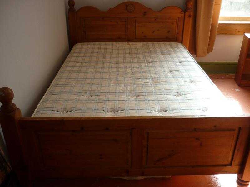 Nice Quality Double Wooden Bed Frame and Mattress