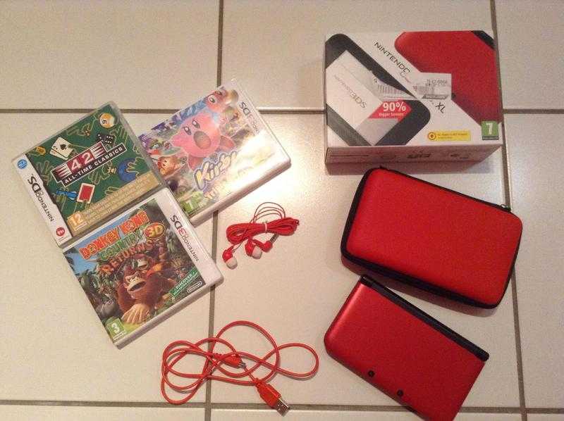 Nintendo 3DS XL with 3 games