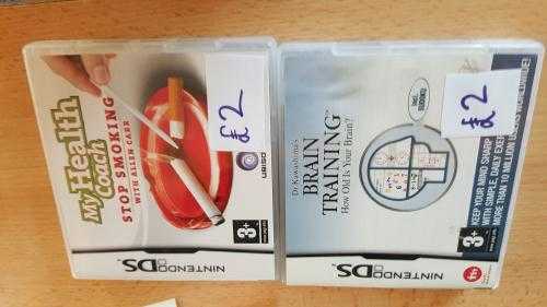 Nintendo ds games - Stop smoking  brain Training 2 each for sale