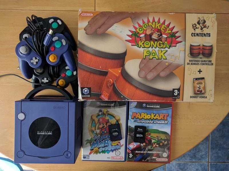 Nintendo Gamecube 3 Games Mario Sunshine Mario Double Dash Donkey Kong Konga