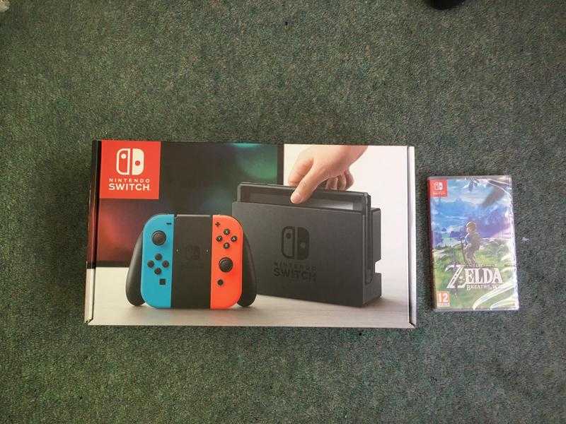 Nintendo Switch - Neon RedBlue  The Legend of Zelda Breath of The Wild (Boxed and Brand New)