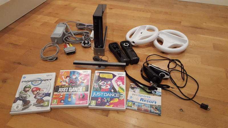 NINTENDO wii console and games