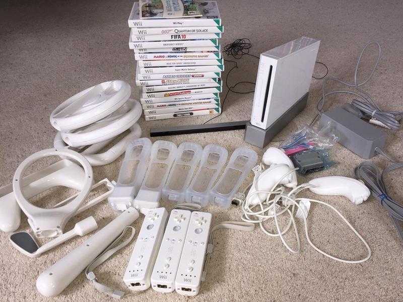 Nintendo Wii Console with accessories and games