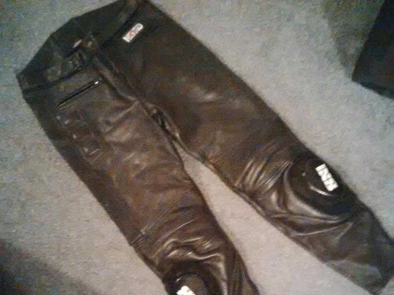 Nitro black leather motorbike trousers