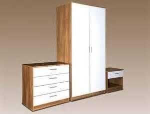 OAK AND WHITE 3 PIEC WARDROBE SET