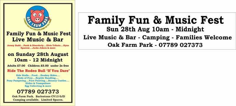 Oak farm Park family fun day and music festival