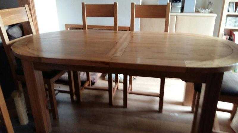Oak Oval Extendable Table