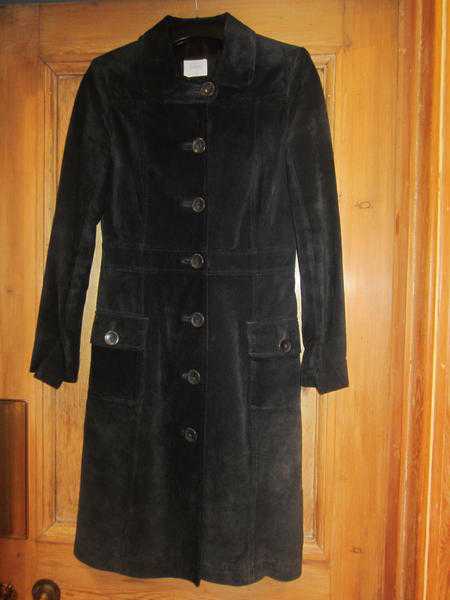 Oasis retro black suede coat