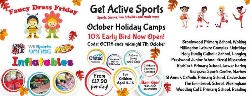 October Holiday Camps for kids 4-16yrs