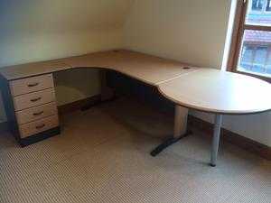 office desk and swivel chair