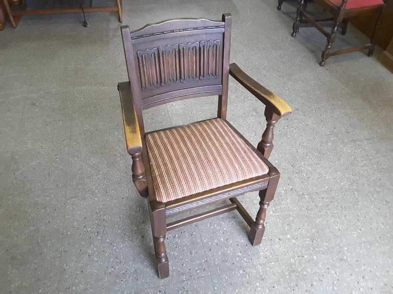 Old Charm Oak Bedroom Chair - Newley Reupholstered - Local Delivery Now ONLY 19