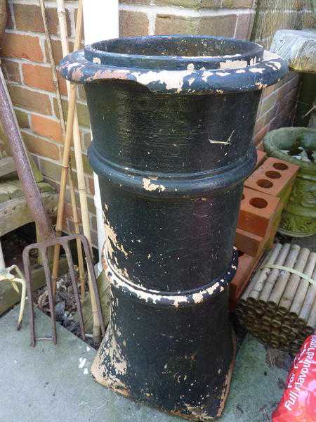 Old Garden Chimney Pot painted Black