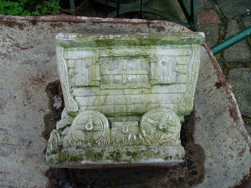 OLD GYPSY CARAVAN STONE, CONCRETE ORNAMENT