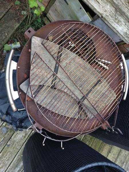 Old HotSpot Dual Deck BBQ Grill  Firepit