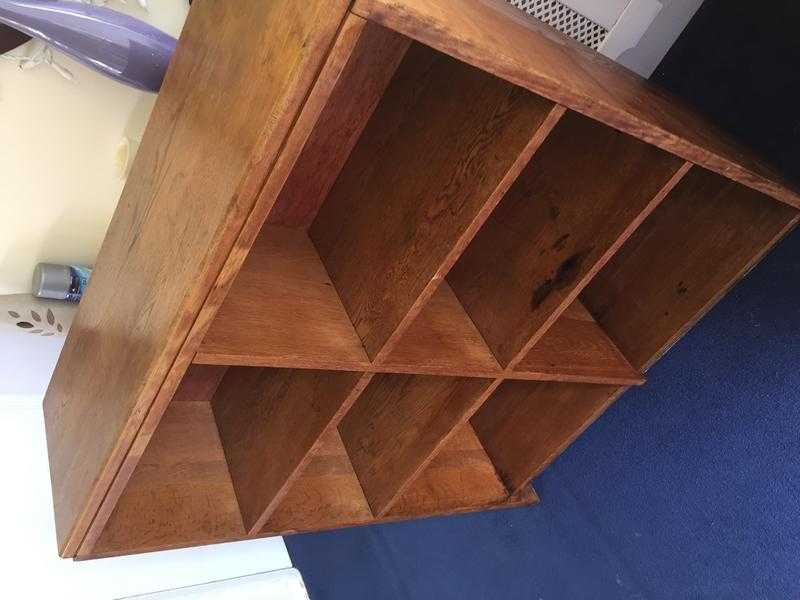 Old solid wood school bookcase, new varnish