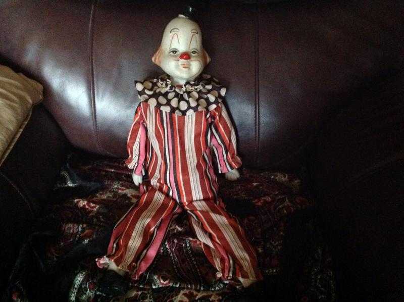 Old vintage clown. Pot head , hands and feet. Soft body