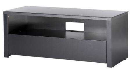 One Drawer Black TV Standunit with glass top