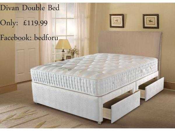 Only 109 Single Double Kingsize bed with reversible orthopedic or memory foam mattress