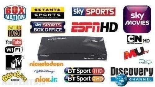 open box v8s all sky uk channels asian channels sky movies sports 1 year subsription