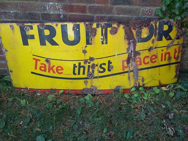 original fruit drops enamel sign