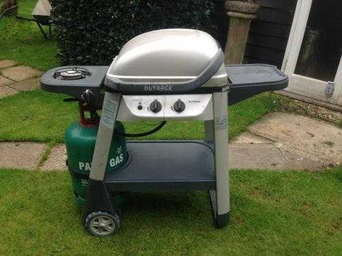 Outback Gas Barbecue - two burners, coals, extra grill