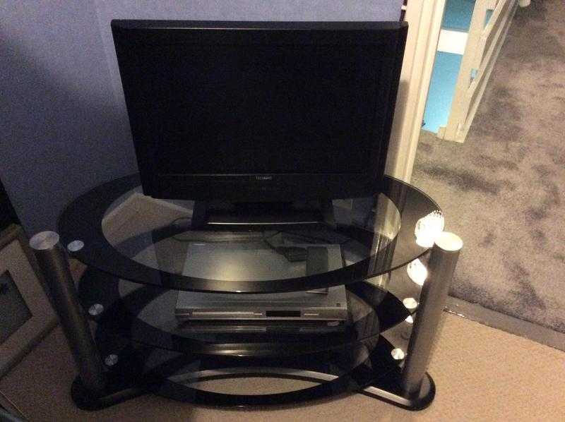 Oval 3 tier glass TV stand